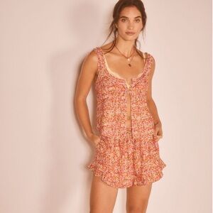Free People Ella Printed Set - Pink and Orange